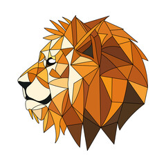 Wall Mural - lion logo design. abstract colorful polygon lion head. calm lion face. vector illustration