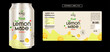© V.S. - Lemon drink label design, soft drink label design. Lemonade Soda can label vector. Energy drink label design. Fruit juice label template design.