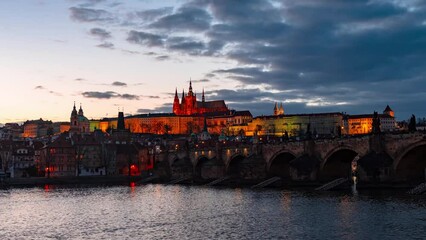 Wall Mural - Prague time lapse view