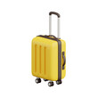 3d render of yellow travel suitcase.