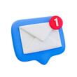 © peerapong - 3d minimal unread messages reminder. letter notification. message box with envelope and notification icon. 3d illustration.