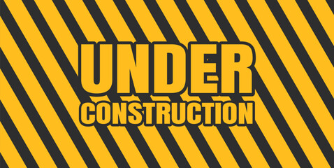 Sticker - under construction background. under construction sign background with black and yellow stripes. black and yellow stripes warning caution sign.