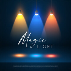 Wall Mural - colorful spotlight and empty scene. light effect presentation design. showcase element