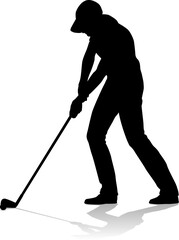 Sticker - A golfer sports person playing golf