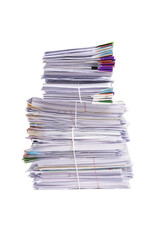 Wall Mural - Stack of business documents papers isolated on white background