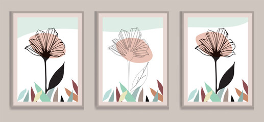 Wall Mural - printable minimalist print. wall art for bedroom, living room, and office decor. hand draw vector de