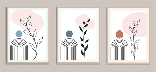 Wall Mural - printable minimalist print. wall art for bedroom, living room, and office decor. hand draw vector de