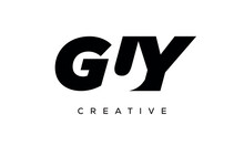 GUY letters negative space logo design. creative typography monogram vector	