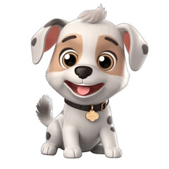 Dog, cute puppy isolated on transparent background (generative ai)