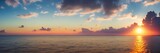 Fototapeta Do pokoju - Panoramic shot of the beautiful sea landscape at sunset. Banner. Ai generative.
