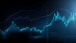 © Jesus From Baku - business economic charts with flashing effects, stock analysis, trading, cryptocurrencies, investments. generative ai