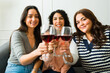 © AntonioDiaz - Portrait of beautiful woman friends toasting with wine