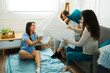 © AntonioDiaz - Attractive female friends having fun at their sleepover