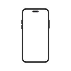 Wall Mural - modern smartphone iphone 15 pro device hole punch camera vector mockup illustration