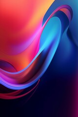 Wall Mural - minimal gradient shapes background, fluidal, sweeping, curving, smooth design, vibrant pop colors, Generative IA