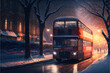 Winter in London created with generative AI technology