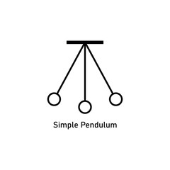 diagram of simple pendulum harmonic motion. vector illustration isolated on white background.