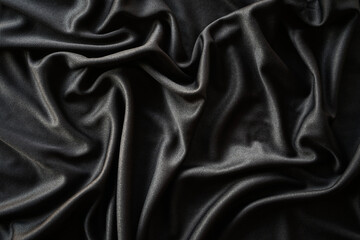 background of wrinkled black cloth texture can be use as background