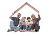 © Odua Images - muslim family protection concept making a house gesture and roof as a home