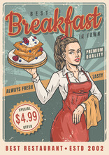 Breakfast Restaurant Vintage Colorful Flyer