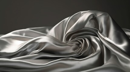 satin silk silver shiny chrome background, generative AI