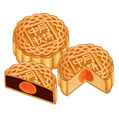 Asian traditional food mid autumn festival mooncake filled with salted egg yolk and red bean