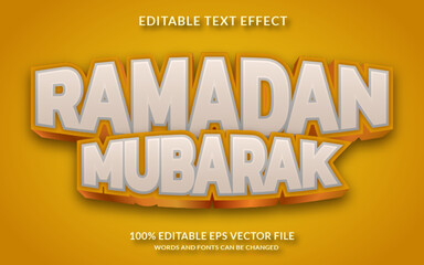 Wall Mural - Ramadan Mubarak Editable Text Effect