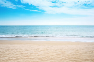 Wall Mural - beautiful empty tropical beach and sea landscape background. created with generative ai technology