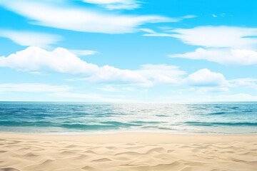 Wall Mural - beautiful empty tropical beach and sea landscape background. created with generative ai technology