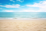 Beautiful empty tropical beach and sea landscape background. Created with Generative AI Technology