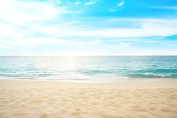 Wall Mural - beautiful empty tropical beach and sea landscape background. created with generative ai technology