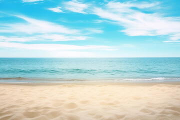 Wall Mural - beautiful empty tropical beach and sea landscape background. created with generative ai technology
