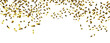 falling gold confetti texture overlay, isolated on transparent background banner with selective motion blur