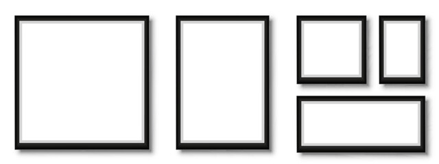Fototapete - Set photo frame, frame with shadow, picture frames in different forms - stock vector