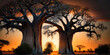 African Baobab trees - Generative AI