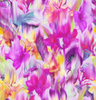 Seamless pattern with digital blurred tropical flowers. Modern trend print for fabric