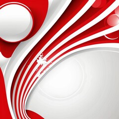 Poster - red and white wave background