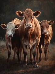 cow and calf in the field