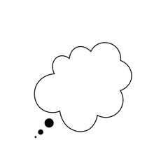 Canvas Print - Thought bubble thinking cloud line art vector icon