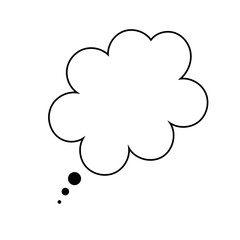 Canvas Print - Thought bubble thinking cloud line art vector icon