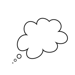 Wall Mural - Thought bubble thinking cloud line art vector icon