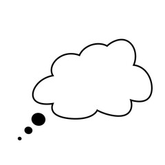 Sticker - Thought bubble thinking cloud line art vector icon