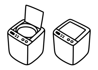 Wall Mural - Top load washing machine doodle icon