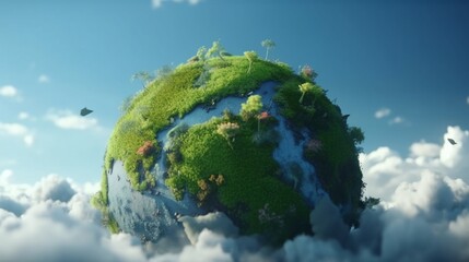 green planet earth. Generative AI, Generative, AI