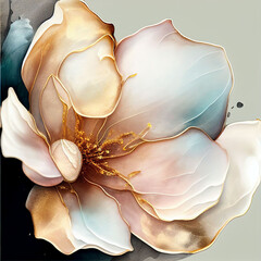 Wall Mural - Abstract magnolia flower, delicate botanical floral background