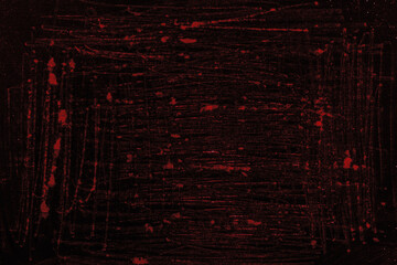 Background of scratched wood, metal, paper. For an inscription. Add your own inscription. Red stripes, red light. Blood, scratches of the beast. Red Black