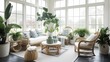 Serene Botanical Sunroom Haven: A Lush and Relaxing Indoor Garden Room