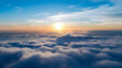 aerial view of the sunrise over the clouds