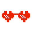 illustration Love heart shaped meme glasses.