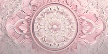 "Sacred Circle" | Pastel Pink Relief Mandala Background | Generative AI Artwork